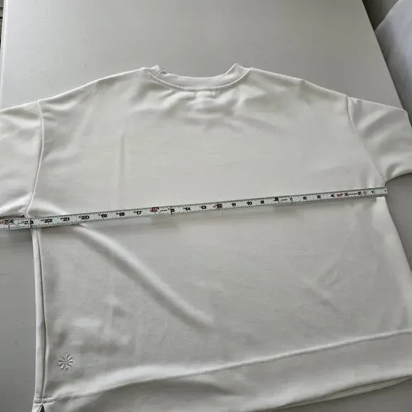 Athleta Super Soft Sweatshirt Women's L Cream Long Sleeve Crew Neck - Picture 11 of 15